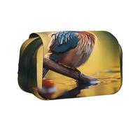 WZYCWB Grazioso astuccio portatile con motivo uccello laguna, ideale per organizzare penne in ufficio o riporre pennelli da trucco