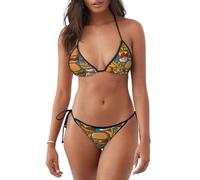 WZYCWB Grazioso bikini estivo da donna con hamburger patatine fritte, comodo e traspirante, varie taglie S-XXL