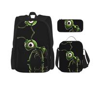 WZYCWB Green Ant Campus Life Zaino Set (3 pezzi) - Borsa per la scuola + astuccio + borsa per il pranzo, soddisfa tutte le esigenze quotidiane degli studenti