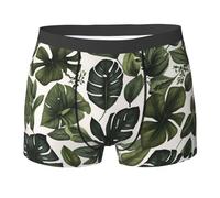 WZYCWB Green Plant Boxer da uomo (S-XXL) - tessuto elastico leggero, traspirante, assorbe il sudore, free stretch, nero, X-Large