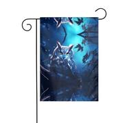 WZYCWB Gufo al chiaro di luna bandiere da giardino - 30,5 x 45,7 cm, bandiere decorative da giardino da appendere