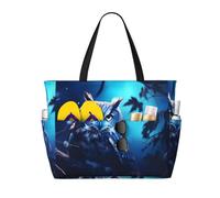 WZYCWB Gufo al chiaro di luna borsa da spiaggia grande borsa da viaggio palestra piscina cerniera borsa portaoggetti