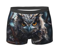 WZYCWB Gufo Boxer da uomo (S-XXL) - tessuto elastico leggero, traspirante, assorbe il sudore, free stretch, nero, Small