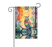 WZYCWB Gufo Illustrazione Bandiere da giardino - 30,5 x 45,7 cm, bandiere da appendere decorative da giardino