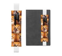 WZYCWB Happy Corgi Diary, portapenne in PVC e portapenne con elastici e segnalibri sono le migliori scelte regalo., Bianco, Taglia unica, bianco, Taglia unica