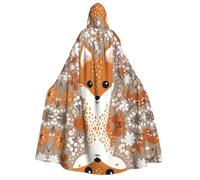 WZYCWB Happy Fox - Mantello con cappuccio per adulti, perfetto per feste di Halloween, cosplay, spettacoli teatrali e riunioni a tema.