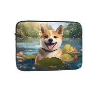 WZYCWB Happy Shiba Inu - Custodia stampata per laptop da 10" a 17", perfetta per affari, ufficio, scuola o università.