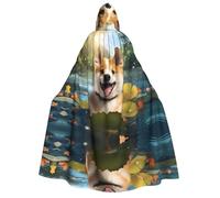 WZYCWB Happy Shiba Inu - Mantello con cappuccio per adulti, perfetto per feste di Halloween, cosplay, spettacoli teatrali e riunioni a tema.
