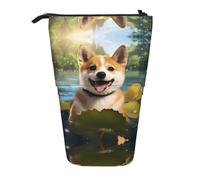 WZYCWB Happy Shiba Inu - Portapenne retrattile stampato, per dormitorio o ufficio.