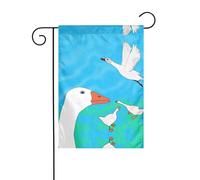 WZYCWB Happy White Goose Bandiere da giardino - 30,5 x 45,7 cm, bandiere decorative da giardino da appendere