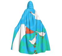 WZYCWB Happy White Goose - Mantello con cappuccio con fantasia | Perfetto per Halloween, feste in maschera e feste a tema.
