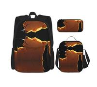 WZYCWB Head of a Brown Bear Set zaino (set da 3 pezzi) - borsa per la scuola per studenti + astuccio + borsa per il pranzo, zaino di grande capacità