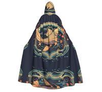 WZYCWB Heads Up Fish - Mantello con cappuccio per adulti, perfetto per feste di Halloween, cosplay, spettacoli teatrali e riunioni a tema.