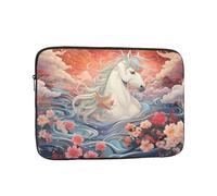WZYCWB Horses in the River - Custodia stampata per laptop da 15" a 17", perfetta per affari, ufficio, scuola o università.