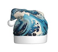 WZYCWB I cappelli natalizi per adulti con onde in stile Ukiyo-e sono perfetti per Capodanno e feste in famiglia