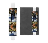 WZYCWB idilliaco scenario regolabile diario segnalibro, in pelle, portapenne segnalibro, perfetto per il ritorno a scuola, regalo di Natale segnalibro in pelle portapenne