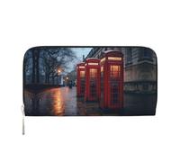 WZYCWB Il leone arrabbiato. pochette in pelle portafogli con cerniera e porta carte sono perfetti per i viaggi o l'uso quotidiano, Cabine Telefoniche, One Size