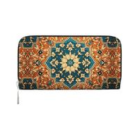 WZYCWB Il leone arrabbiato. pochette in pelle portafogli con cerniera e porta carte sono perfetti per i viaggi o l'uso quotidiano, Motivo floreale simmetrico, One Size