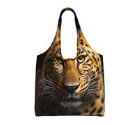 WZYCWB Il leopardo dagli occhi profondi ha stampato la singola borsa della tela di pendolari della spalla, borsa della spesa della spesa, borsa della tela di uso quotidiano