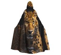 WZYCWB Il mantello con cappuccio leopardo dagli occhi profondi, accappatoio costume cosplay per uomini e donne, costume da gioco di ruolo per adulti di Halloween