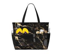 WZYCWB Il marmo nero dell'oro ha stampato la borsa da viaggio della spiaggia per il nuoto e la fitness/shopping del supermercato/vacanza al mare