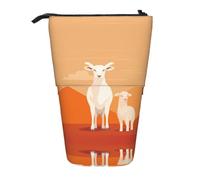 WZYCWB Il portapenne retrattile stampato con agnello in piedi adatto per l'uso come semplice borsa per cosmetici, portafoglio, ecc.