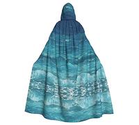 WZYCWB Il profondo blu mare Halloween decorazione mantello, adulto grande dimensione cappuccio mantello, unisex carnevale mantello per mascherata, gioco di ruolo