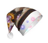 WZYCWB Illustrazione artistica stampata cappello di Babbo Natale incandescente - Perfetto per Natale, Capodanno e feste