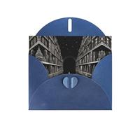 WZYCWB Illustrazione Dream - Biglietti di auguri in carta perlescente blu stampata, 15 x 10 cm, con buste per compleanni, matrimoni e condoglianze