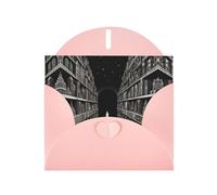 WZYCWB Illustrazione Dream - Biglietti di auguri in carta perlescente rosa, 15 x 10 cm, con buste per compleanni, matrimoni e condoglianze