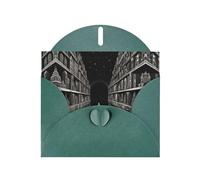 WZYCWB Illustrazione Dream - Biglietti di auguri in carta perlescente verde scuro, 15 x 10 cm, con buste per compleanni, matrimoni e condoglianze