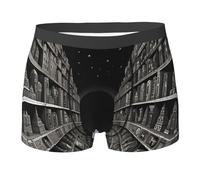 WZYCWB Illustrazione Dream Boxer da uomo (S-XXL) - Tessuto elastico leggero, traspirante, assorbe il sudore, free stretch, Nero, XL