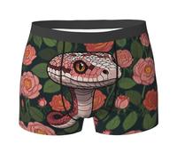 WZYCWB Illustrazione rosa serpente Boxer da uomo stampati - slip traspiranti e ad asciugatura rapida, multiplo (S-XXL), nero, X-Large