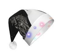 WZYCWB Illustrazione sogno stampato cappello di Babbo Natale incandescente - Perfetto per Natale, Capodanno e feste