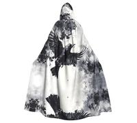WZYCWB Ink Crow - Mantella con cappuccio per adulti, unisex, per Halloween, carnevale, feste in maschera, giochi di ruolo