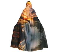 WZYCWB Interessante mantello con cappuccio per adulti a cascate: perfetto per feste di Halloween, cosplay, spettacoli teatrali e riunioni a tema.