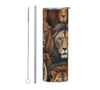 WZYCWB King of the Jungle Tazza isolata in acciaio inox, per ufficio, sport all'aria aperta, ciclismo, tazza ecologica da 590 ml