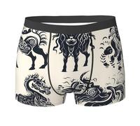 WZYCWB Kirin - Boxer da uomo con stampa decorativa e pittura - slip traspiranti e ad asciugatura rapida, multiplo (S-XXL), Nero, XX-Large