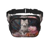 WZYCWB Kitten by The Crystal Marsupio sportivo, borsa a tracolla alla moda e alla moda, piccola borsa da viaggio leggera