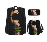 WZYCWB Koala in the sun Campus Life zaino set (3 pezzi) - borsa per la scuola + astuccio + borsa per il pranzo, soddisfa tutte le esigenze quotidiane degli studenti
