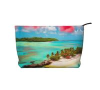WZYCWB La borsa cosmetica da viaggio stampata Deep Ocean, perfetta per viaggi di lavoro e vacanze., Paesaggio Caraibico, Taglia unica