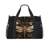 WZYCWB La borsa da viaggio per fitness con stampa leopardata dagli occhi profondi. Perfetta per allenamento yoga, brevi viaggi e attrezzatura da nuoto., Deliziosa libellula dorata, Taglia unica