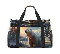 WZYCWB La borsa da viaggio per fitness con stampa leopardata dagli occhi profondi. Perfetta per allenamento yoga, brevi viaggi e attrezzatura da nuoto., Orso polare in inverno, One Size