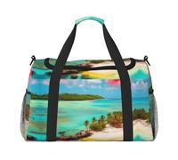 WZYCWB La borsa da viaggio portatile Deep Ocean, borsa per il fine settimana, adatta per fitness e altri scenari, Paesaggio Caraibico, Taglia unica