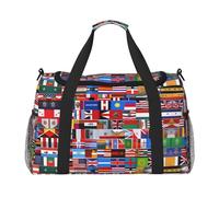WZYCWB La borsa da viaggio portatile Deep Ocean, borsa per il fine settimana, adatta per fitness e altri scenari, Bandiere varie, Taglia unica