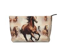 WZYCWB La borsa per cosmetici con stampa leopardata dagli occhi profondi, perfetta per viaggi di lavoro e viaggi., Cavallo Bruno Rampante, Taglia unica