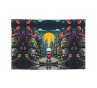 WZYCWB La città meccanica con figure rosse Banner per compleanni, canti natalizi, lauree e anniversari.