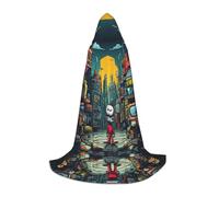 WZYCWB La città meccanica con figure rosse stampato mantello con cappuccio | Costume cosplay, Halloween Anime Party Prop - Piccolo