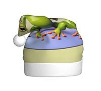 WZYCWB La divertente rana che fa yoga cappello di Babbo Natale, cappello decorativo festivo di Capodanno, adatto per adulti e bambini alle feste di Natale.