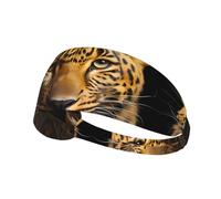 WZYCWB La fascia sportiva con stampa leopardata dagli occhi profondi, fascia per il sudore sportiva, traspirante